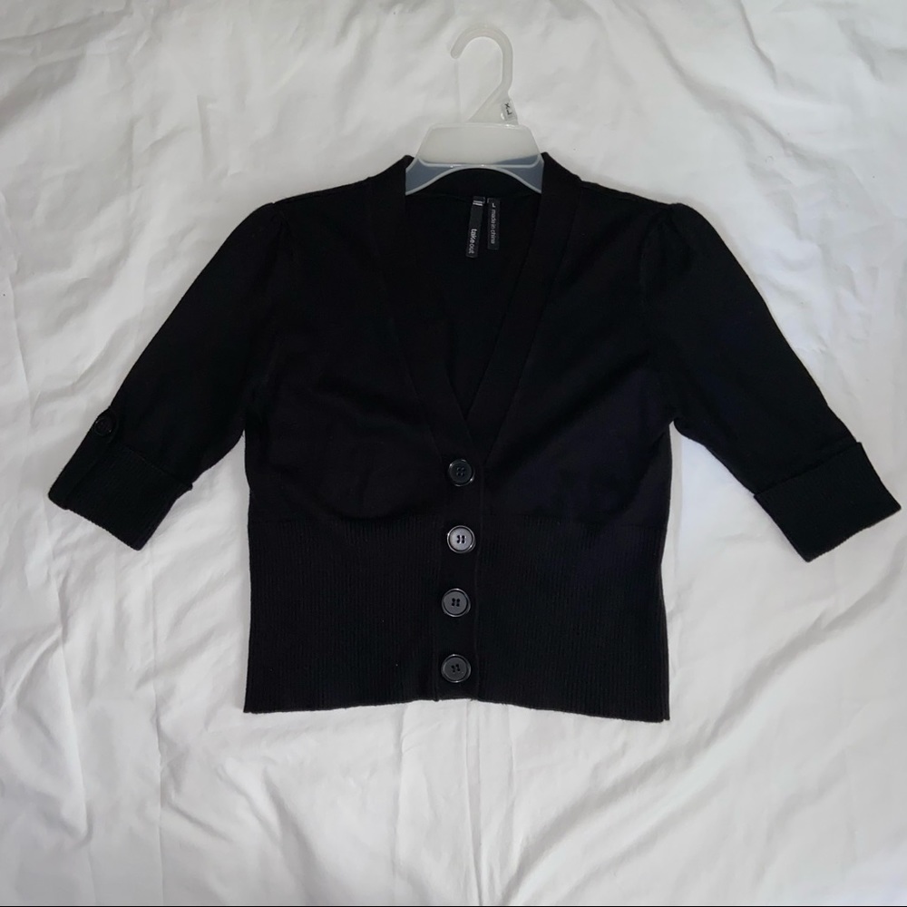 Take Out Girls Black Fitted Cardigan